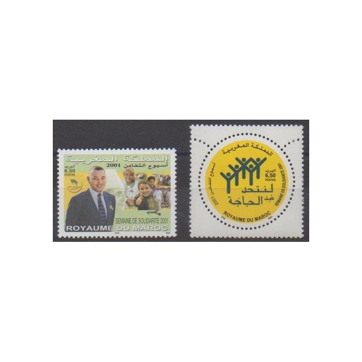 Buy this set of stamps of Morocco of the year 2001 (Nb 1296/1297).