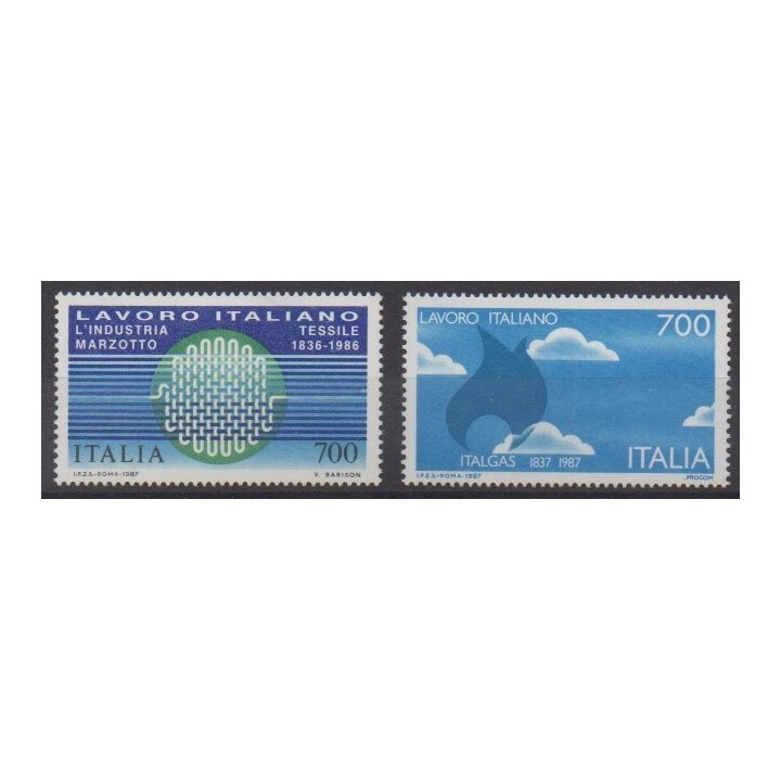 Acheter cette série de timbres d'Italie de l'année 1987 (No 1735/1736).