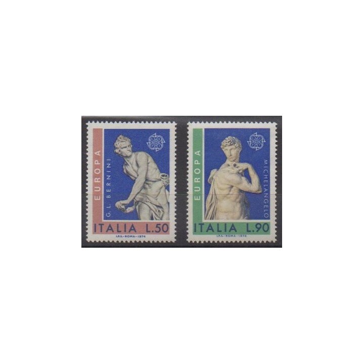 Acheter cette série de timbres d'Italie de l'année 1974 (No 1171/1172).