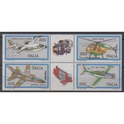 Italie - 1982 - No 1522/1525 - Hélicoptères - Aviation