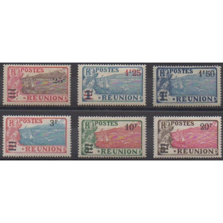 Acheter cette série de timbres de la Réunion de l'année 1924 (No 103/108). - Neuf avec charnière