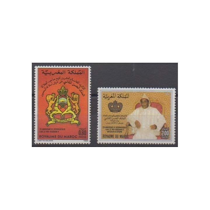 Buy this set of stamps of Morocco of the year 1986 (Nb 998/999).