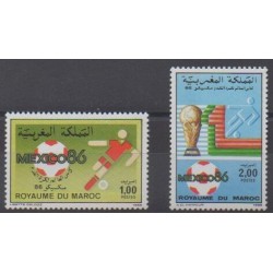 Maroc - 1986 - No 1005/1006 - Coupe du monde de football