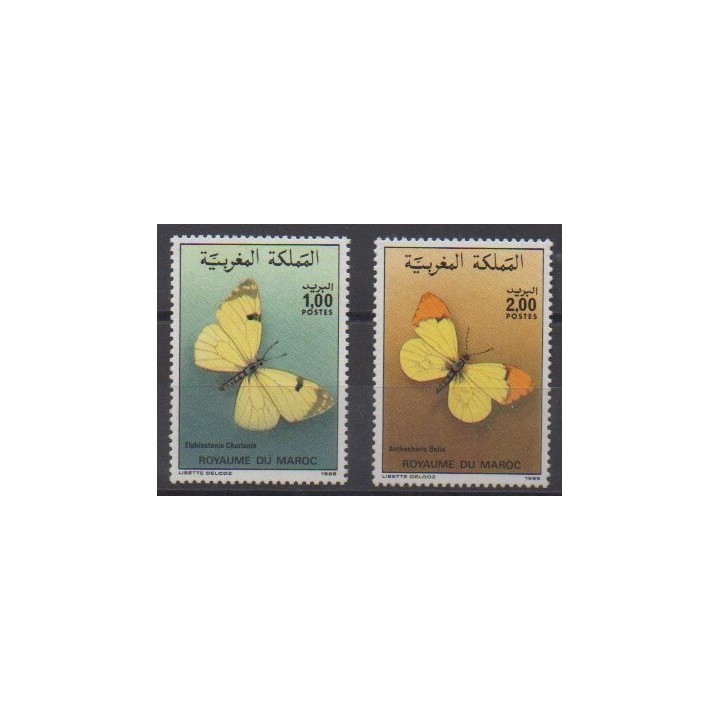 Buy this set of stamps of Morocco of the year 1986 (Nb 1017/1018).