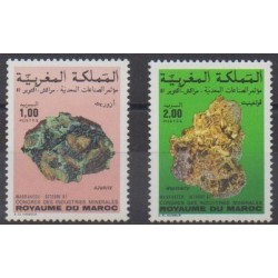 Maroc - 1987 - No 1039/1040 - Minéraux - Pierres précieuses