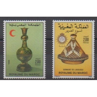 Buy this set of stamps of Morocco of the year 1989 (Nb 1066/1067).