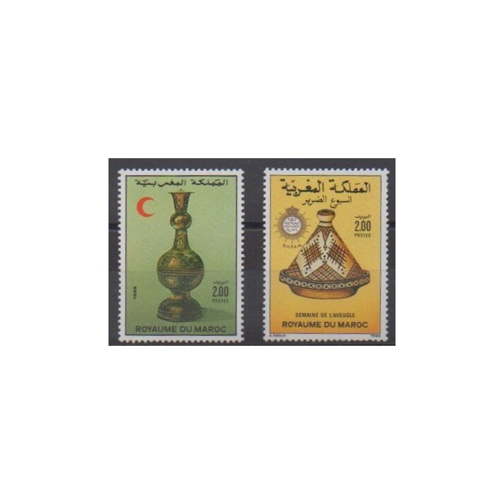 Buy this set of stamps of Morocco of the year 1989 (Nb 1066/1067).