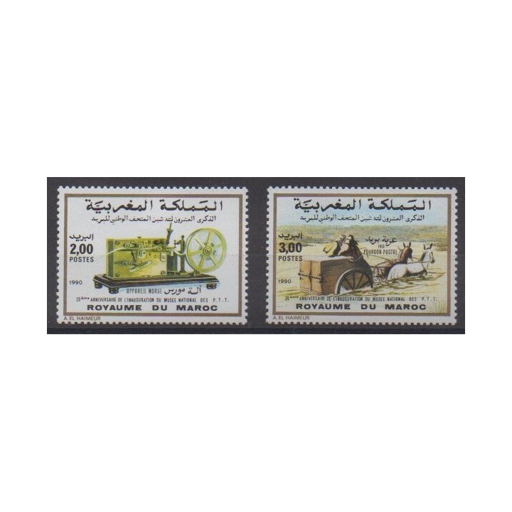 Buy this set of stamps of Morocco of the year 1990 (Nb 1092/1093).