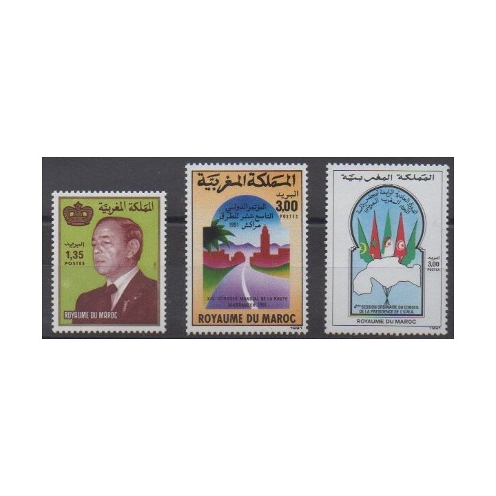 Buy this set of stamps of Morocco of the year 1991 (Nb 1106/1108).