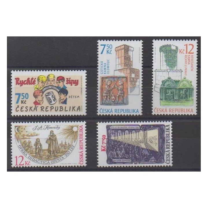 Acheter cette série de timbres de la République Tchèque, de l'année 2007 (No 472/476).