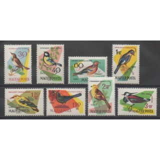 Timbres - Hongrie - 1961 - No 1478/1485 - oiseaux