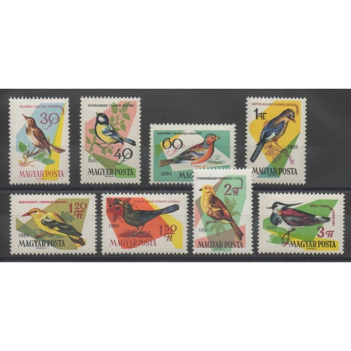 Timbres - Hongrie - 1961 - No 1478/1485 - oiseaux