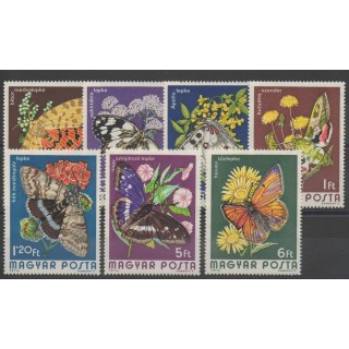 Timbres - Hongrie - 1974 - No 2394/2400 - papillons