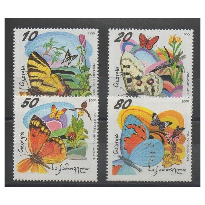 Timbres - Géorgie - 1999 - No 240/243 - papillons