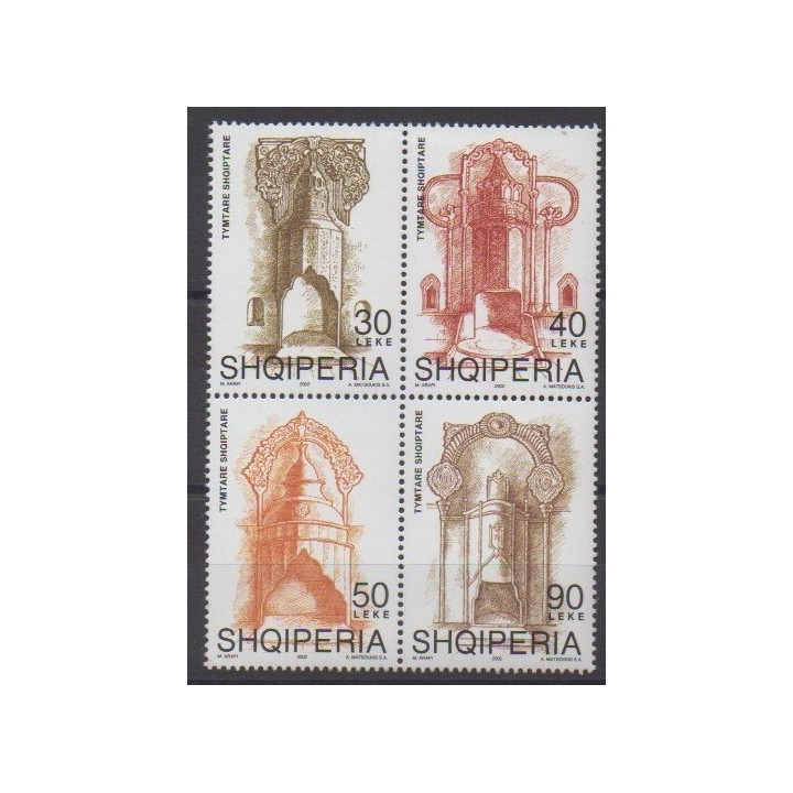 Acheter cette série de timbres d'Albanie de l'année 2002 (No 2638/2641).