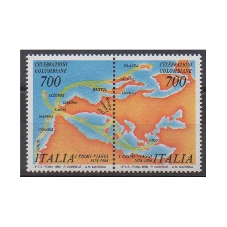 Italie - 1990 - No 1835/1836 - Christophe Colomb