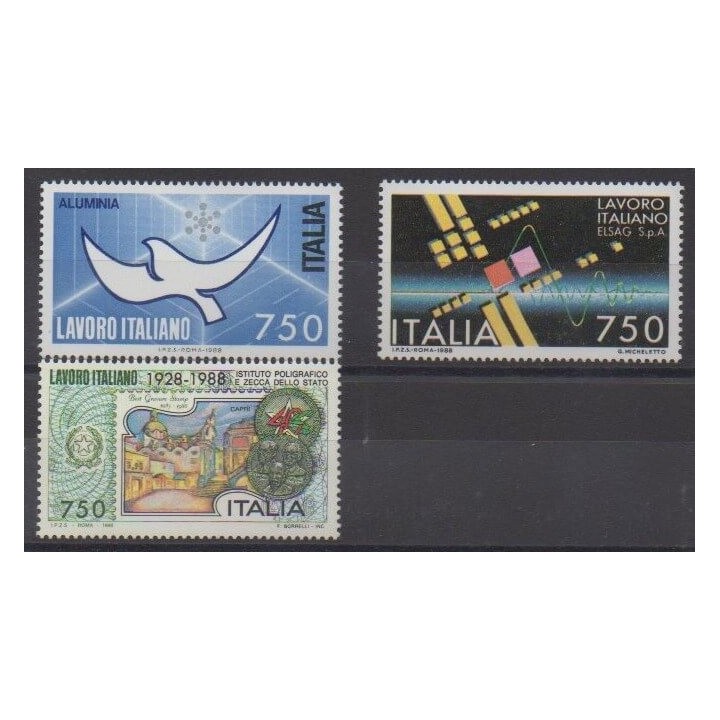 Acheter cette série de timbres d'Italie de l'année 1988 (No 1795/1797).