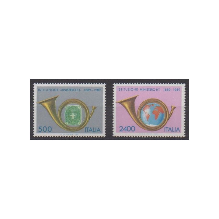 Acheter cette série de timbres d'Italie de l'année 1989 (No 1820/1821).