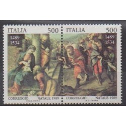 Italie - 1989 - No 1831/1832 - Peinture - Noël