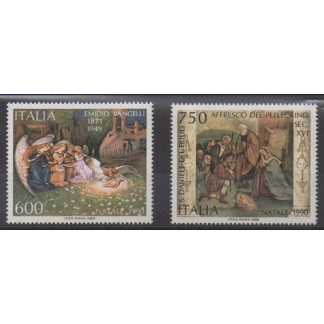 Italie - 1990 - No 1893/1894 - Peinture - Noël