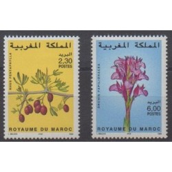 Maroc - 1998 - No 1219/1220 - Fleurs - Fruits ou légumes