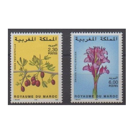 Maroc - 1998 - No 1219/1220 - Fleurs - Fruits ou légumes