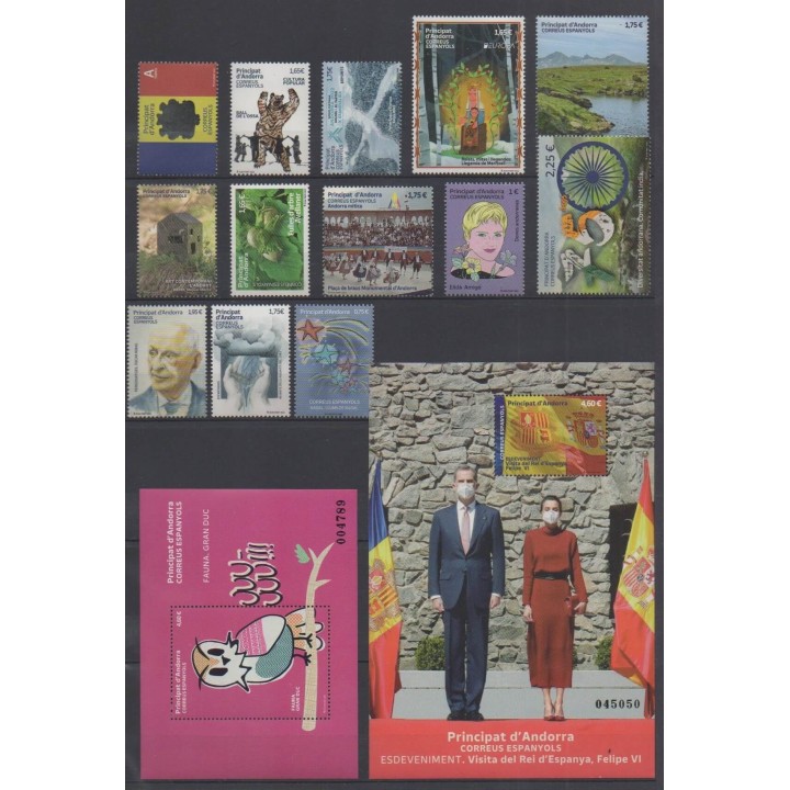Buy the stamps and the 2 souvenir sheets of Spanish Andorra of the year 2022 (Nb 510/524).