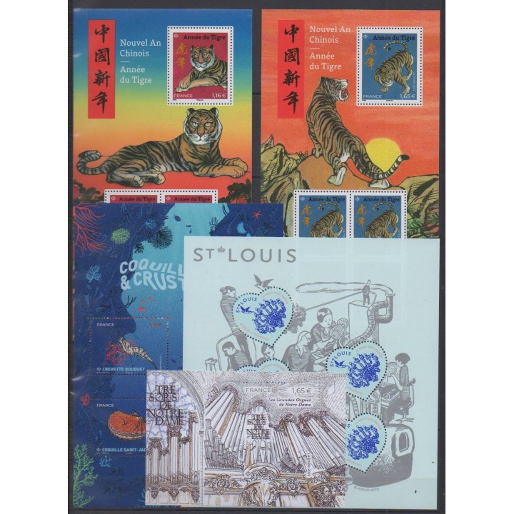 Acheter les timbres de France  de l'année 2022 (No 5545/5642 - BF153 - C1530/C1531 - S182/S183 - PA92).