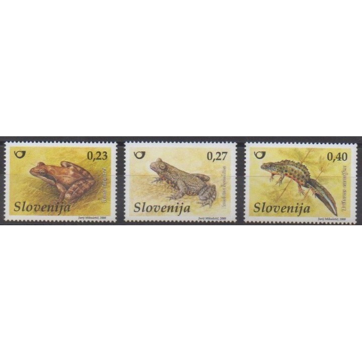 Buy this set of stamps of Slovenia of the year 2008 (Nb 622/624).