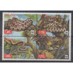 Ukraine - 2002 - No 454/457 - Reptiles - Espèces menacées - WWF