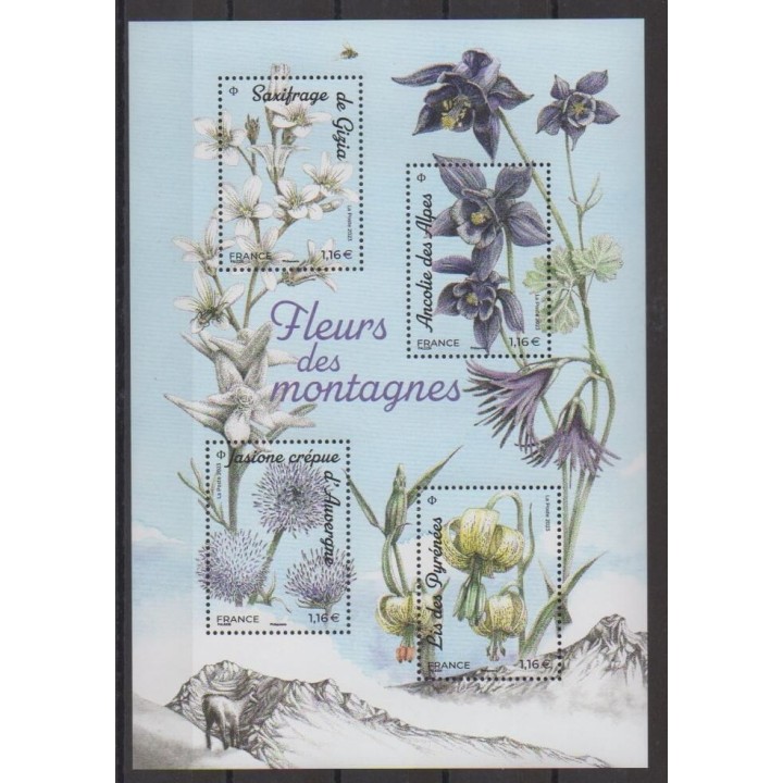 Buy this souvenir sheet  of France of the year 2023 (Nb BF Fleurs des montagnes).