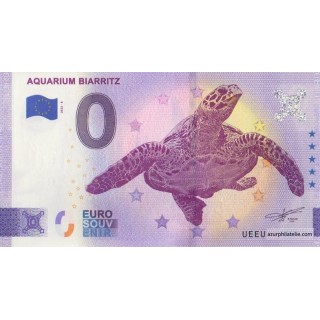 Billet souvenir touristique - 2023-8 - Aquarium Biarritz - La tortue - (Pyrénées-Atlantiques)