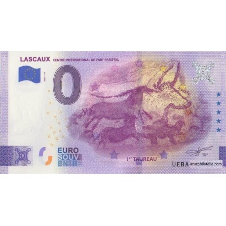 Euro banknote memory - 24 - Lascaux - 1er taureau - 2023-10