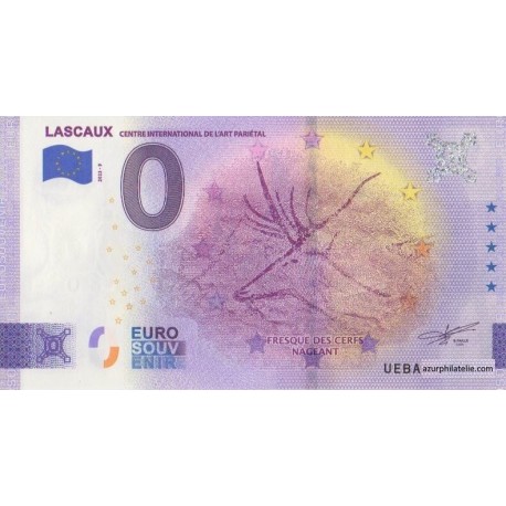 Euro banknote memory - 24 - Lascaux - Fresque des cerfs nageant - 2023-9