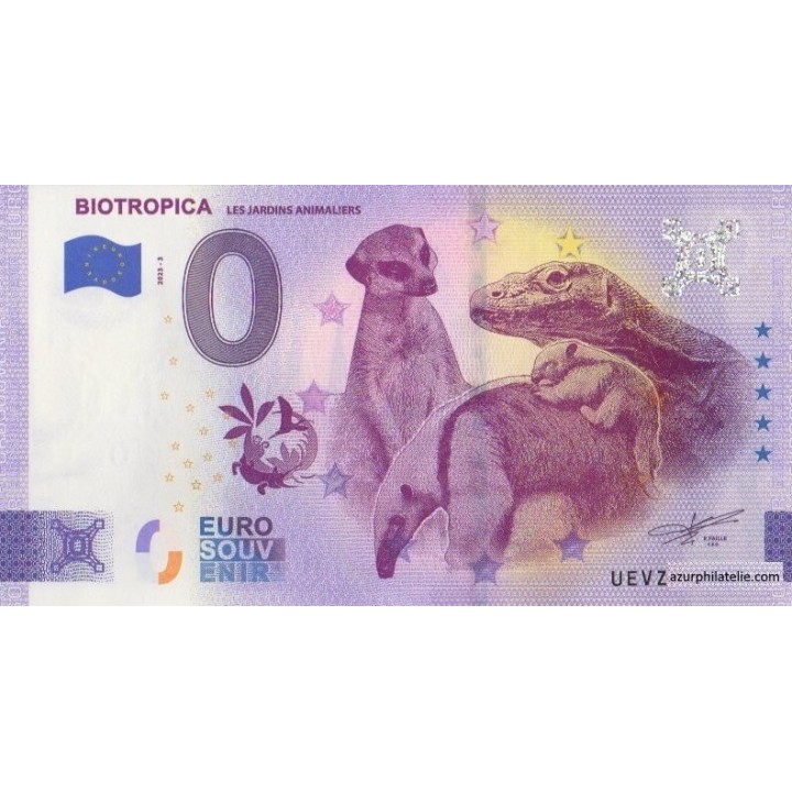 Billet souvenir touristique - 2023-3 - Biotropica - Les jardins animaliers - (Eure)