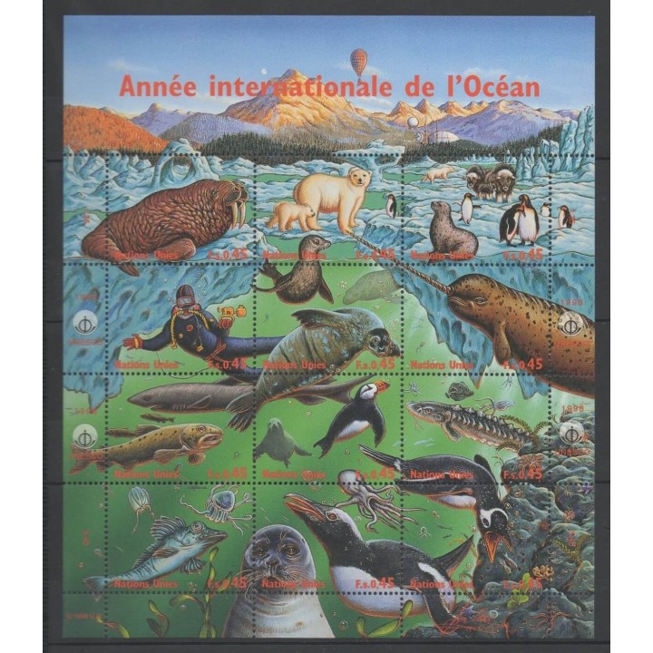 Timbres - Nations Unies (ONU - Genève) - 1998 - No 353/364 - Régions polaires