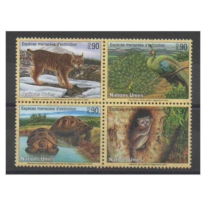 Timbres - Nations Unies (ONU - Genève) - 2001 - No 424/427 - Animaux