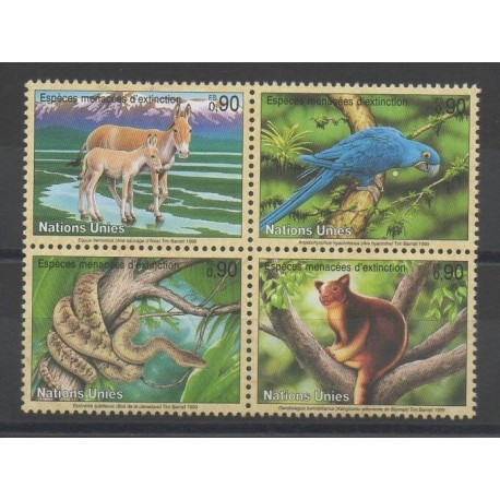 Nations Unies (ONU - Genève) - 1999 - No 389/392 - Animaux