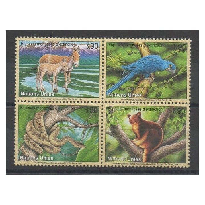 Stamps - United Nations (UN - Geneva) - 1999 - Nb 389/392 - Animals