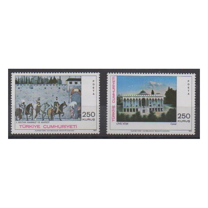 Buy this set of stamps of Turkey of the year 1971 (Nb 2015/2016).