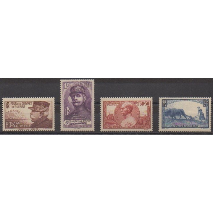 Buy this set of stamps of France of the year 1940 (Nb 454/457).