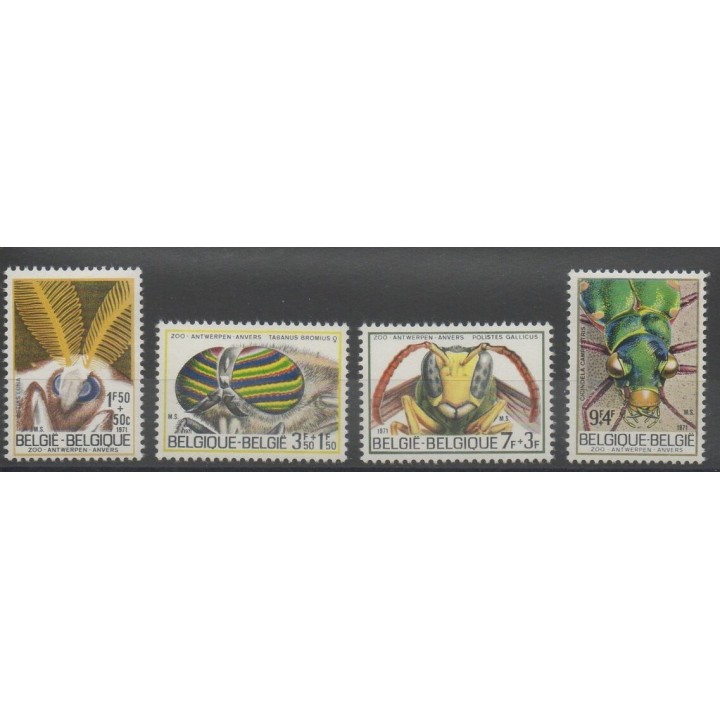 Stamps - Belgium - 1971 - Nb 1610/1613 - insects