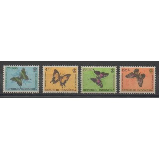 Timbres - Indonésie - 1963 - No 359/362 - papillons