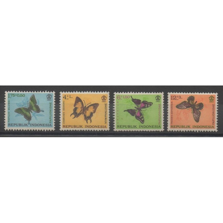 Timbres - Indonésie - 1963 - No 359/362 - papillons