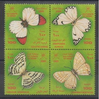 Timbres - Oman - 2000 - No 443/446 - Papillons