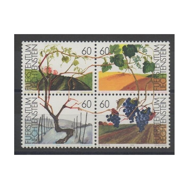 Timbres - Liechtenstein - Poste - 1994 - No 1030/1033 - Arbres