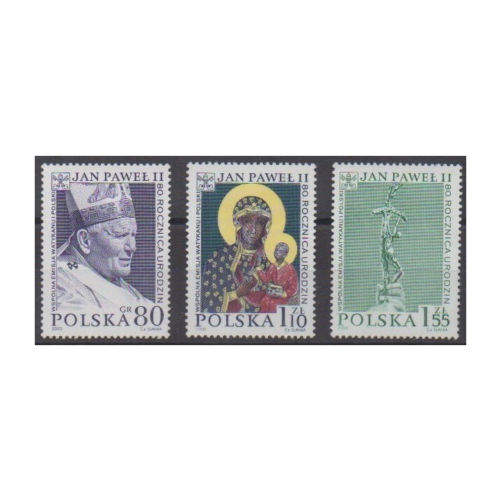Acheter cette série de timbres de Pologne de l'année 2000 (No 3604/3606).