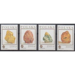 Pologne - 1993 - No 3227/3230 - Minéraux - Pierres précieuses