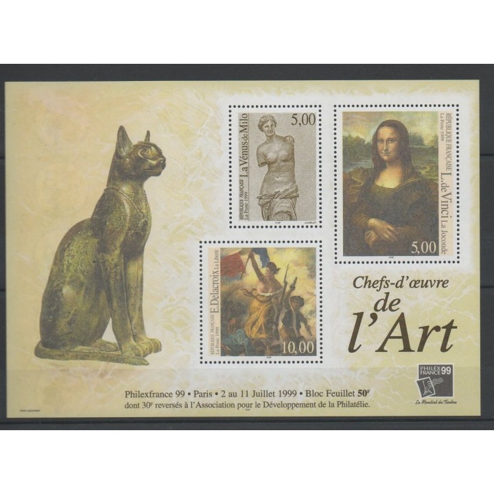 Timbres - France - Blocs et feuillets - 1999 - No BF 23 - Peinture