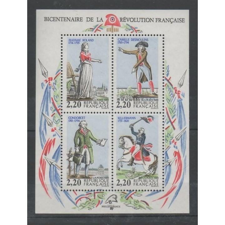 Timbres - France - Blocs et feuillets - 1989 - No BF 10 - Histoire